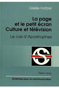 La page et le petit ecran: culture et televison