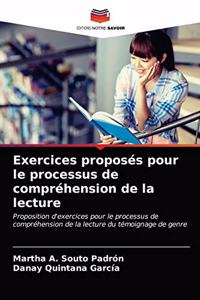 Exercices proposés pour le processus de compréhension de la lecture