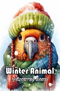 Winter Animal Coloring Book for Adults