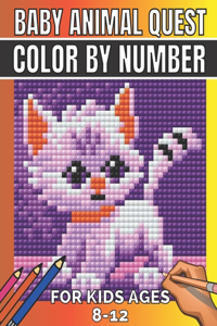 Baby animal quest color by number for kids ages 8-12