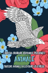 Libri da colorare Zentangle per adulti - Disegni animali alleviare lo stress - Animale