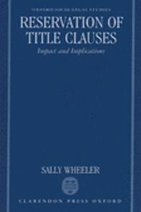 Reservation of Title Clauses