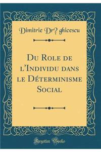 Du Role de l'Individu Dans Le DÃ©terminisme Social (Classic Reprint)