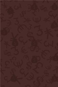 Brown Symbols Monthly Budget Planner, Blank Lined, Write-in Notebook, With Upto Three Years Of Budgeting