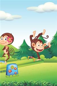 Monkeys Playing in the Playground Blank Lined Notebook