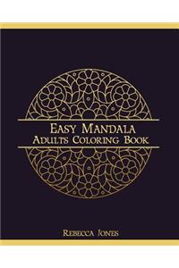 Easy mandala adults coloring book