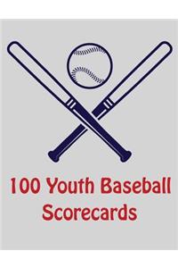 100 Youth Baseball Scorecards
