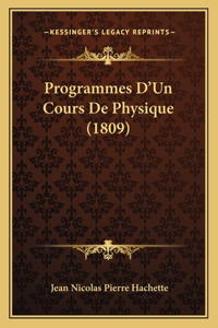 Programmes D'Un Cours De Physique (1809)