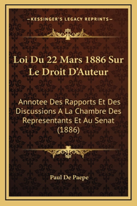 Loi Du 22 Mars 1886 Sur Le Droit D'Auteur