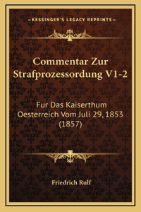 Commentar Zur Strafprozessordung V1-2