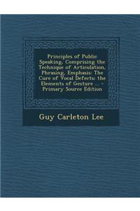 Principles of Public Speaking, Comprising the Technique of Articulation, Phrasing, Emphasis: The Cure of Vocal Defects; The Elements of Gesture ...