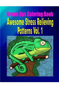 Grown Ups Coloring Book Awesome Stress Relieving Patterns Vol. 1 Mandalas