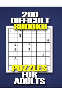 200 Difficult Sudoku Puzzles for Adults
