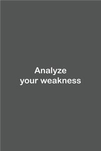 Analyze your weakness
