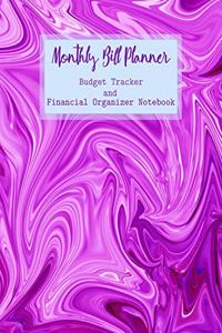 Monthly Bill Planner Budget Tracker and Financial Organizer Notebook