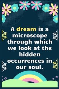 A dream is a microscope through which we look at the hidden occurrences in our soul