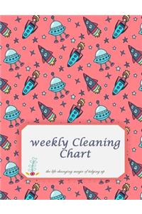 weekly cleaning chart: The life changing magic of tidying up. Household Planner, Daily Routine Planner, Cleaning and Organizing Your House Large Size 8.5" x 11"