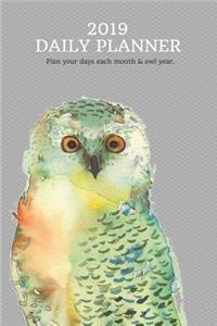 2019 Daily Planner Plan Your Days Each Month & Owl Year.