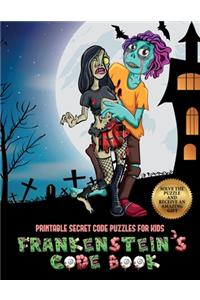 Printable Secret Code Puzzles for Kids (Frankenstein's code book)