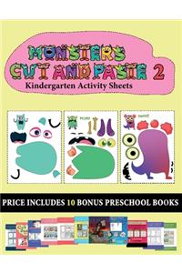 Kindergarten Activity Sheets (20 full-color kindergarten cut and paste activity sheets - Monsters 2)