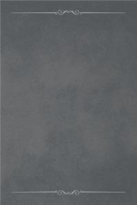Slate Grey 101 - Blank Notebook with Bars & Scrolls Borders