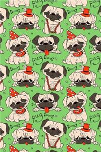Bullet Journal Notebook Funny Pugs Pattern 6