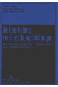 Die Beurteilung Von Forschungsleistungen