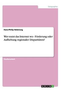 Wer nutzt das Internet wo - Förderung oder Aufhebung regionaler Disparitäten?