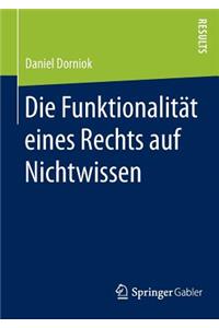Die Funktionalität Eines Rechts Auf Nichtwissen