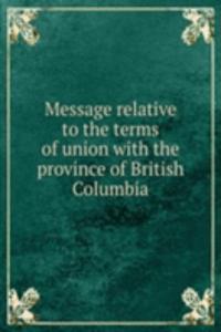 Message relative to the terms of union