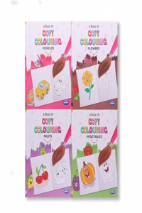 Navneet A Book of copy colour - Themes - Vegetables, Fruits, Flowers, Vehicles