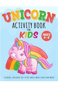 Unicorn Activity Book for Kids Ages 4-8