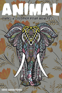 Livres à colorier pour adultes - Gros caractères - Animal