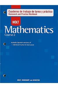 Holt Mathematics Course 2: Libro de Trabajo: Tarea Y PrÃ¡ctica
