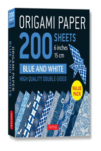 Origami Paper 200 Sheets Blue and White Patterns 6 (15 CM)