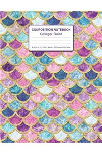 Composition Notebook College Ruled 8.5x11 In 21.59x27.94 50 Sheets/100 Pages
