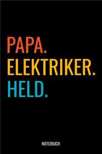 Papa Elektriker Held Notizbuch