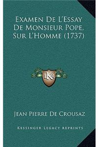 Examen De L'Essay De Monsieur Pope, Sur L'Homme (1737)