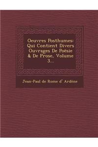 Oeuvres Posthumes