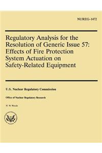 Regulatory Analysis for the Resolution of Generic Issue 57