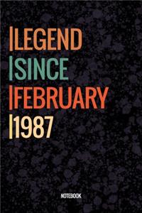 Legend Since February 1987 Notebook