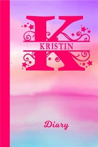 Kristin Diary: Personalized First Name Personal Writing Journal - Cute Pink Purple Watercolor Cover - Daily Diaries for Journalists & Writers - Note Taking - Write