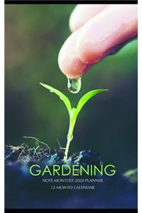 Gardening Note Monthly 2020 Planner 12 Month Calendar