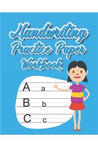 Handwriting Practice Paper Workbook