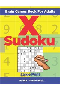 Brain Games Book For Adults - X Sudoku Large Print