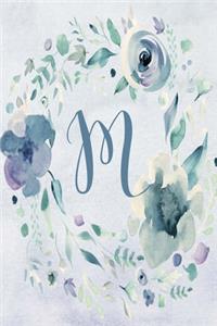 2020 Weekly Planner, Letter M - Blue Purple Floral Design