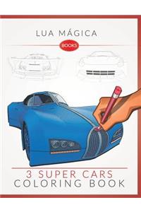 3 Super Cars Coloring Book