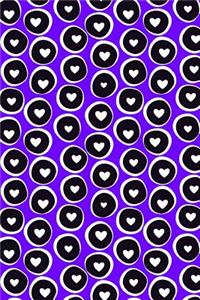 Journal Notebook Hearts in Circles Pattern 6