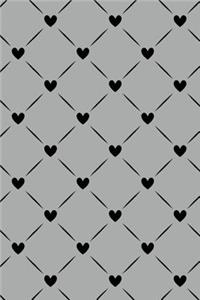 Bullet Journal Notebook Black Quilted Hearts Pattern 7