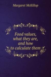 Food values, what they are, and how to calculate them